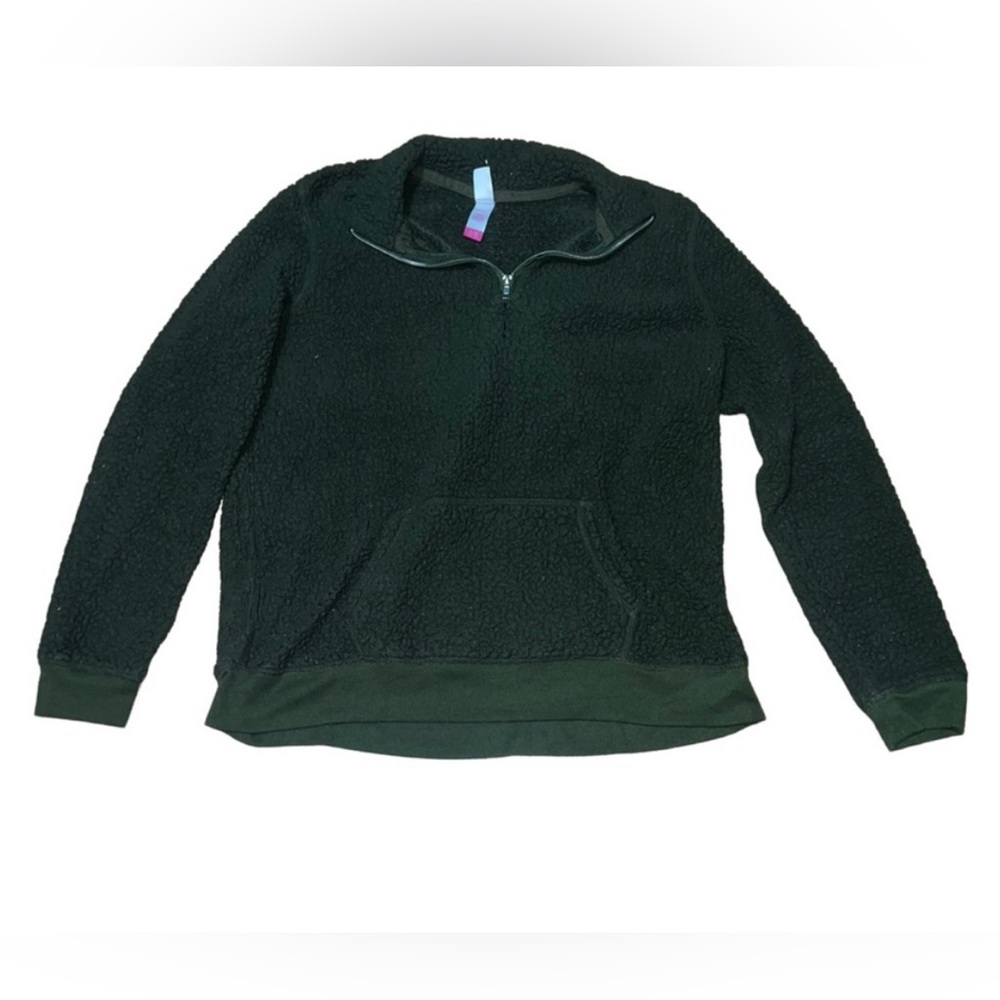 Hunter Green Sherpa Pullover